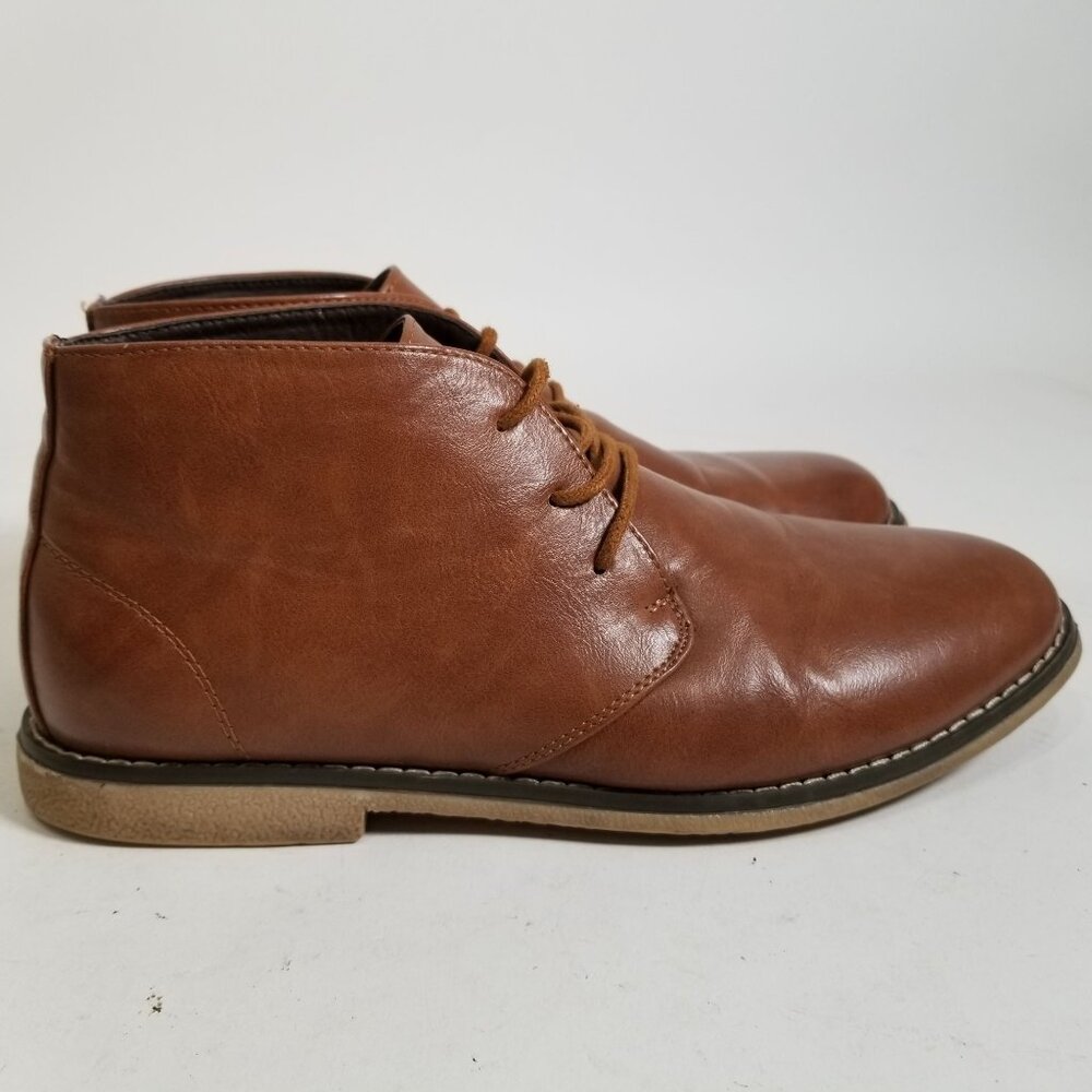 London Fog Womens Ankle Chelsea Boots Shoes 9.50M Brown Lace Up Round Toe - Picture 6 of 14